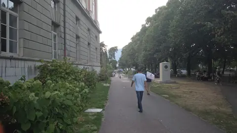 The tree-lined walk that funnels you back towards the park.