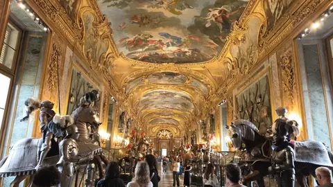 The Royal Armoury — four centuries of weapons down one long hall.