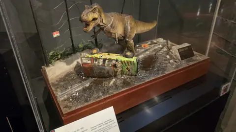 Diorama of that famous scene from Jurassic Park.