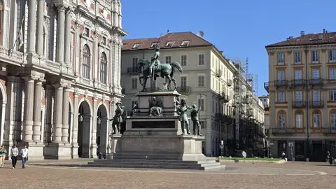Piazza Carlo Alberto, and the horseman in the middle of it.