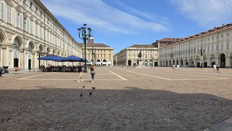 Back out into Piazza San Carlo and the full weight of the afternoon.