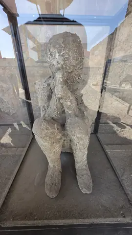 A plaster cast of someone who did not get out.