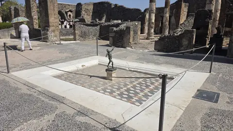 Mosaic floor, laid two thousand years ago.