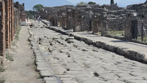Stepping stones across the street, for when it flooded.