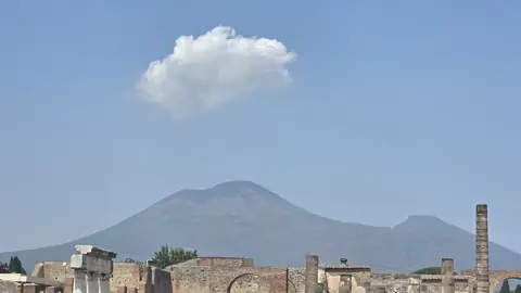 A cloud building over the mountain, which is a joke in poor taste.