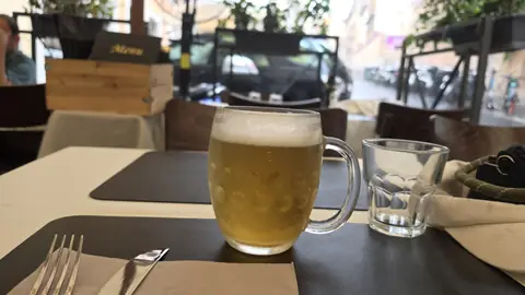 Lunch, and a beer that did not last long.