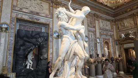Bernini's Pluto and Proserpina — marble with fingers sinking into it.