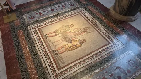 Mosaics under your feet, and a ceiling over your head.