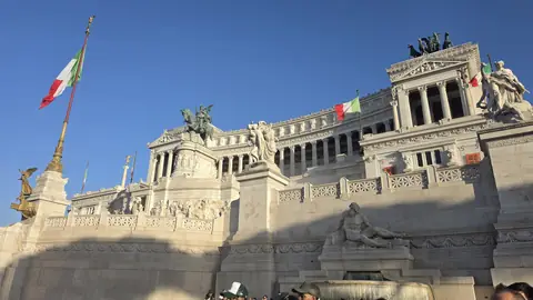 Flags out, and the whole front of it lit.