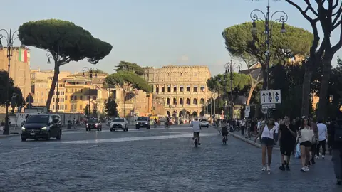 The Colosseum at the end of the street, saved for tomorrow.