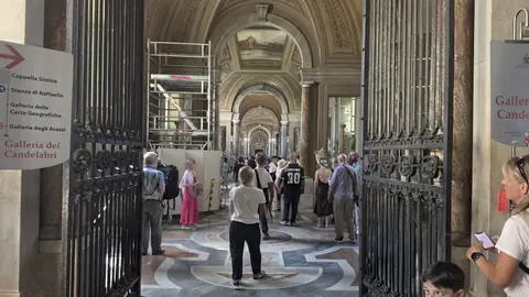 The doors to the Sistine Chapel, and the wait to get through them.