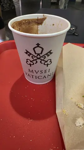 Coffee in the Musei Vaticani, served on papal livery.