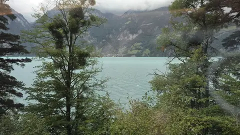 The lake, and that colour it has no business being.